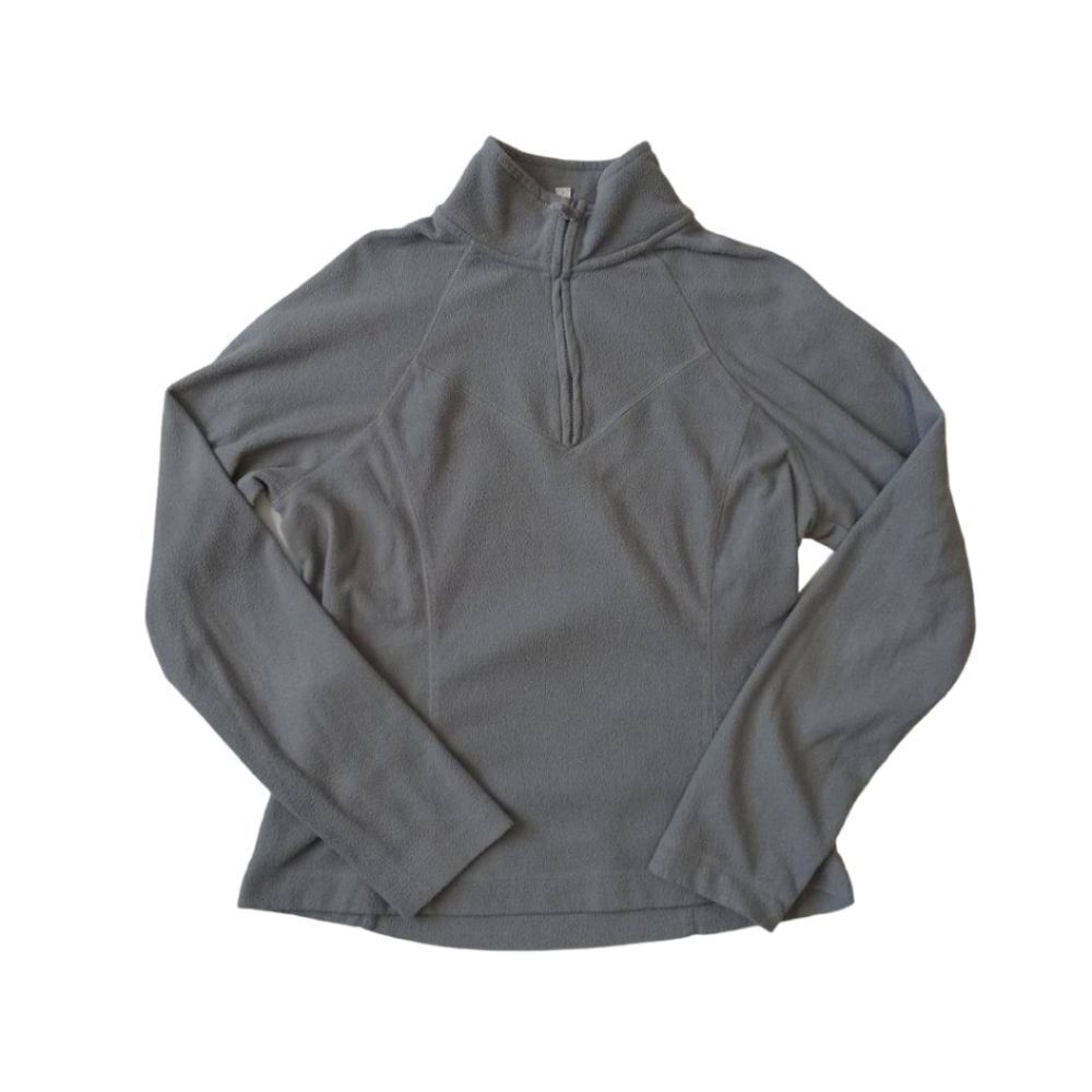 Old Navy Light Gray Lightweight Fleece Quarter Zip Sweatshirt Women's Medium